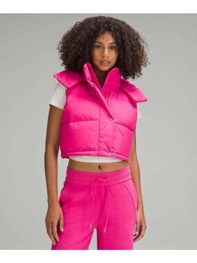 Lululemon Wunder Puff Super-Cropped Vest Sonic Pink Size 4 Lightweight & Insulat